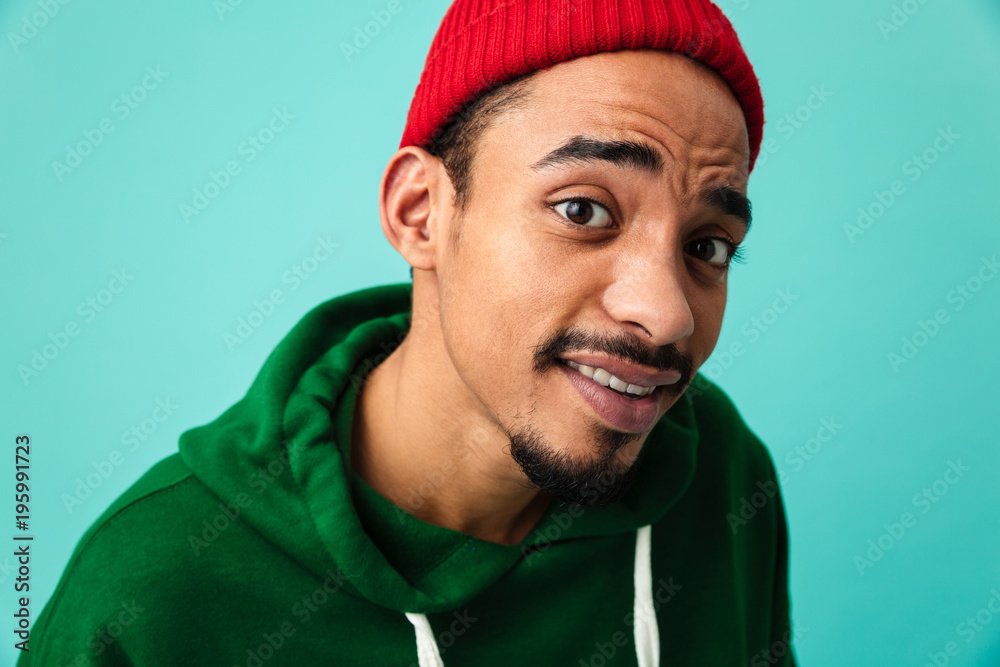 Close up portrait of a funny young afro american man Close up portrait of a funny young afro american man