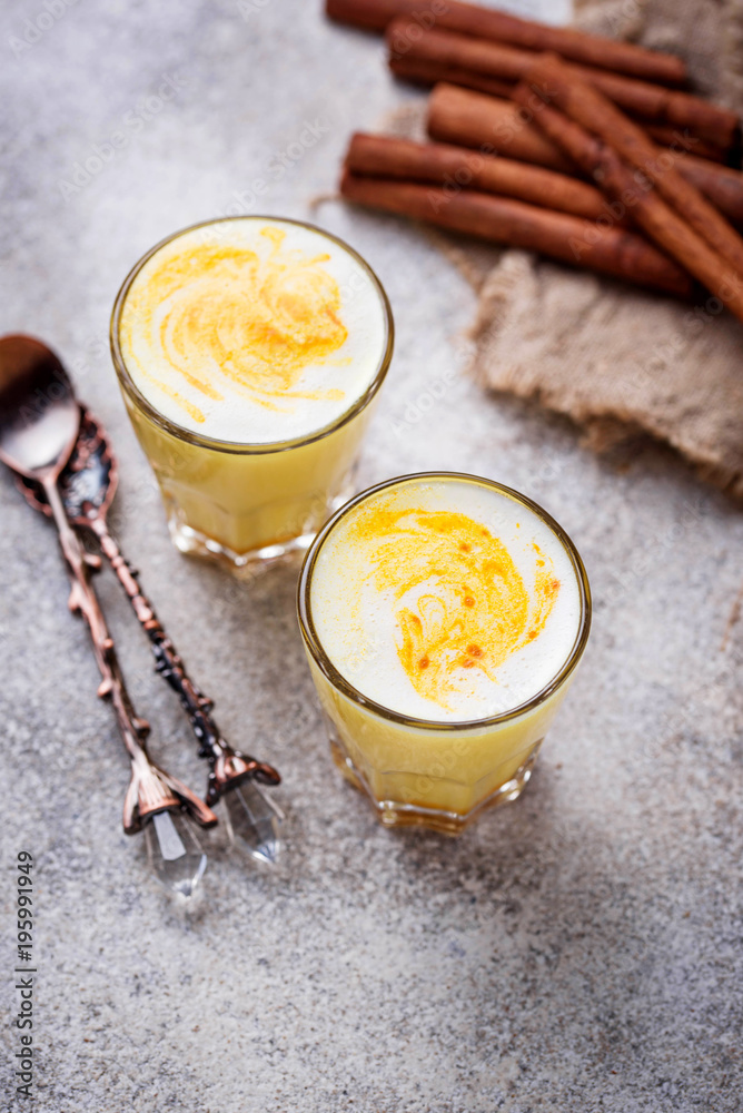 Healthy detox turmeric latte. Golden milk. Healthy detox turmeric latte. Golden milk.
