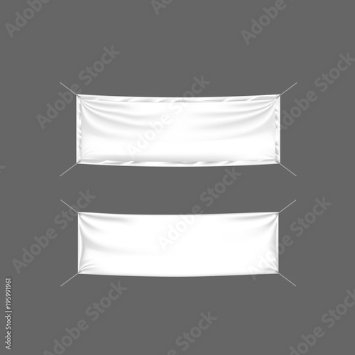Realistic billboards, flags and outdoor advertising. Retail signs, mockup stand.