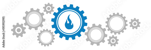 Zahnräder Banner - Feuer