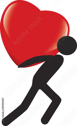 persona nera porta cuore