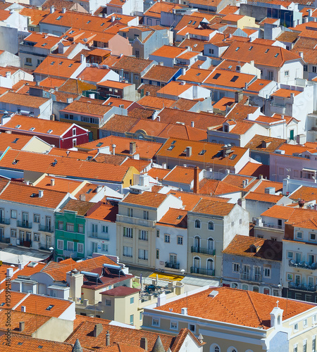 Portugal red roofs aerial view