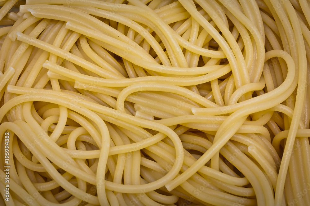 Close up view of spaghetti