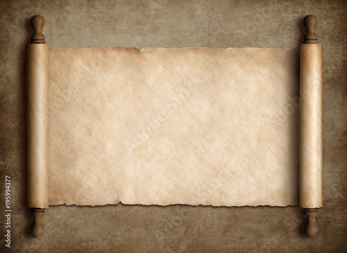 Wallpaper Mural Ancient scroll parchment over old paper background