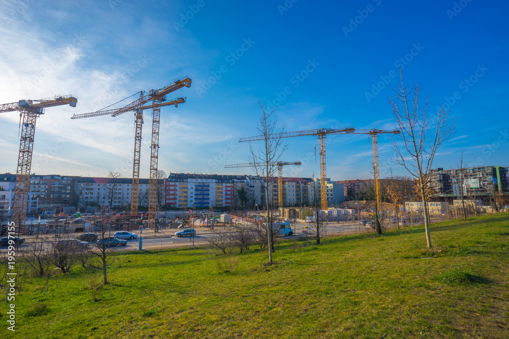 Construction site, building new apartments
