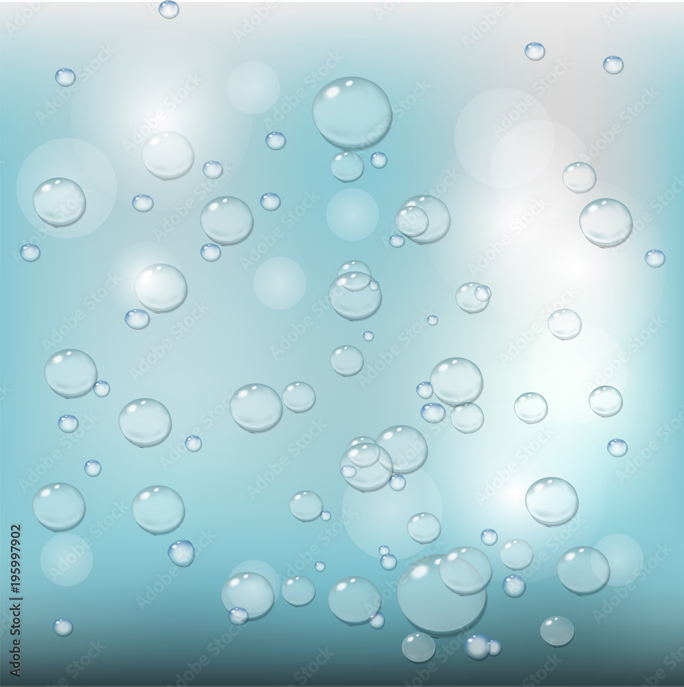 Raindrops on the glass. Vector illustration. Wet glass. Kapten. Reflections Vector background