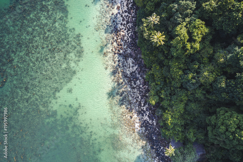 Wallpaper Mural great aerial drone flight over beautiful beach and sea in thailand, koh samui Torontodigital.ca
