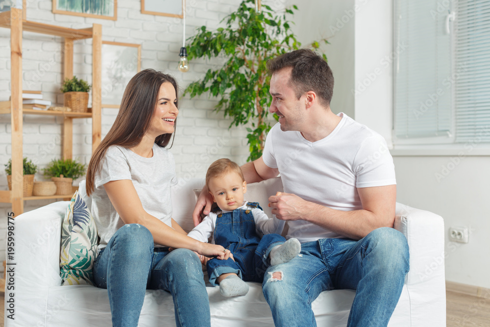 Family relaxing on sofa Family relaxing on sofa