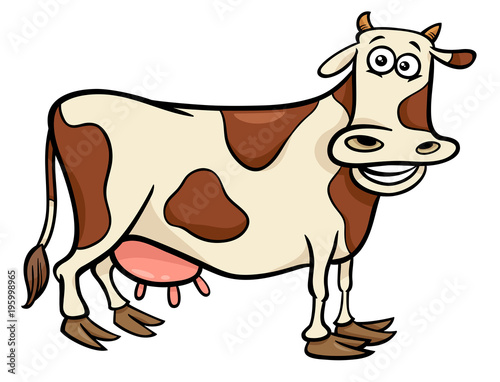 cow farm animal character cartoon illustration