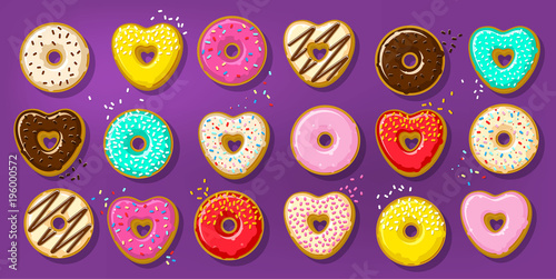 Different sweet donuts