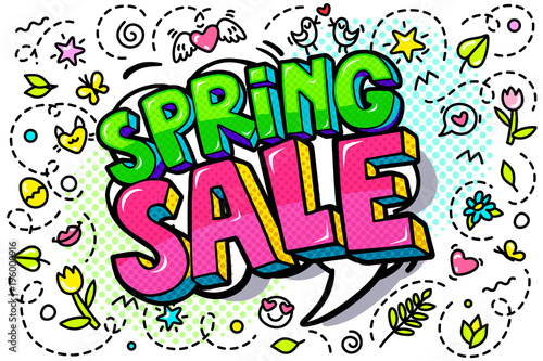 Spring Sale word bubble.
