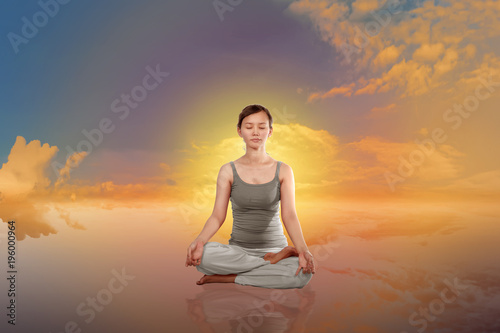 Young asian woman doing yoga