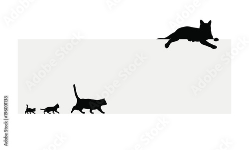 Frame with the black cats vector illustrations　黒猫のフレームのベクター素材