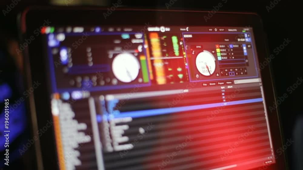 closeup view of modern laptop monitor with a program for recording