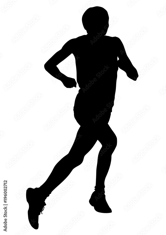 Athletes in a sporty uniform running a marathon on a white background Athletes in a sporty uniform running a marathon on a white background