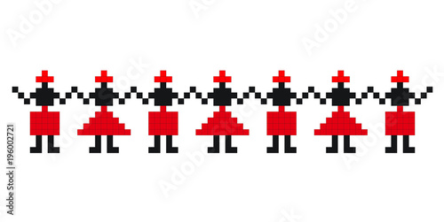 Traditional Romanian folk art knitted embroidery pattern