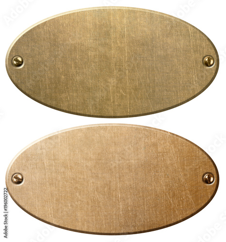 old copper and brass oval m...