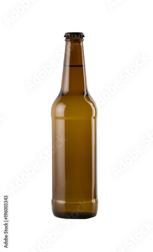 Craft beer bottle isolated on white background