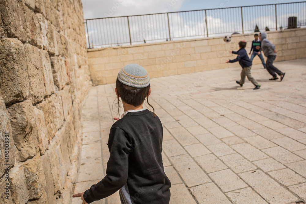 jewish boys in Jerusalem, Israel