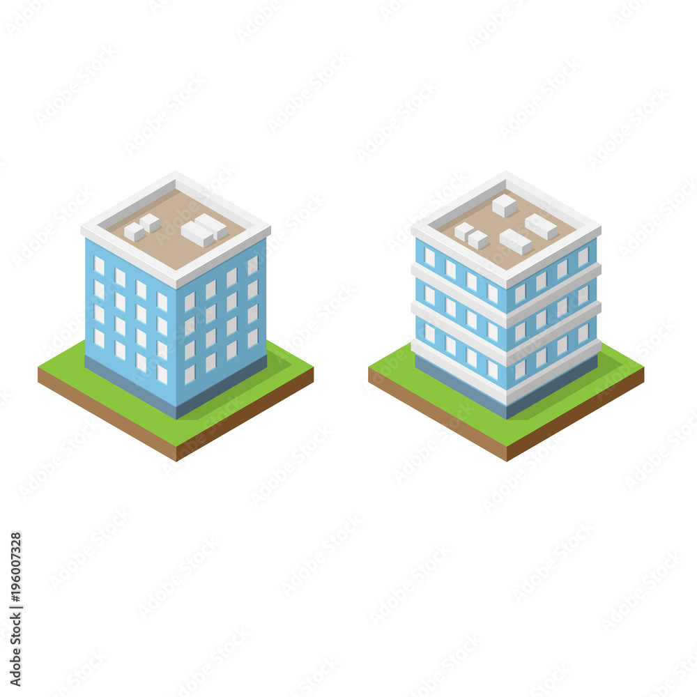 Isometric abstract buildings