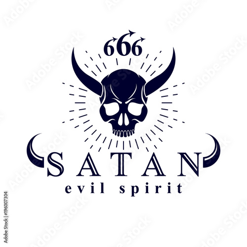 Photos Vector black frightening dead head logotype