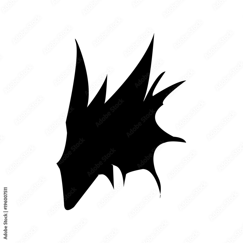 black griffin silhouette on white background