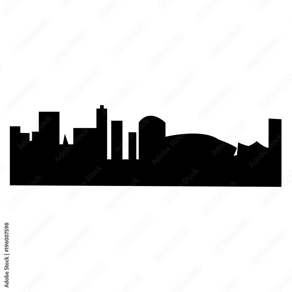 black new orleans silhouette on white background