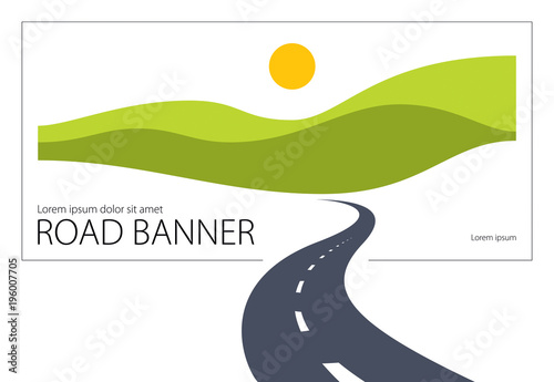 Valokuva Country road curved highway vector perfect design illustration