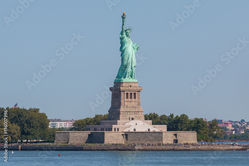Statue of Liberty and panoramic view of Manhattan City skyline. © Tomasz Wozniak