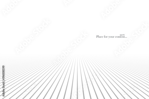 White abstract background with perspective. Futuristic linght design with infinity lines photo