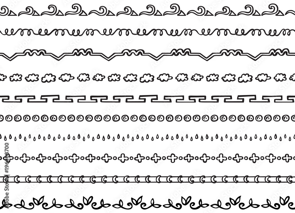 Illustrated seamless borders Illustrated seamless borders