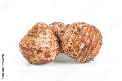 taro root isolated on white background