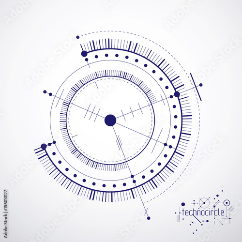 Mechanical engineering technology vector abstract background, cybernetic abstraction with innovative industrial schemes.