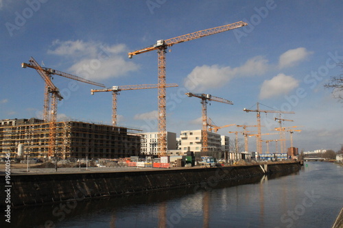 Bauboom in Berlin; Ein neues Stadtquartier entsteht am Berlin-Spandauer-Schifffahrtskanal (März 2018)