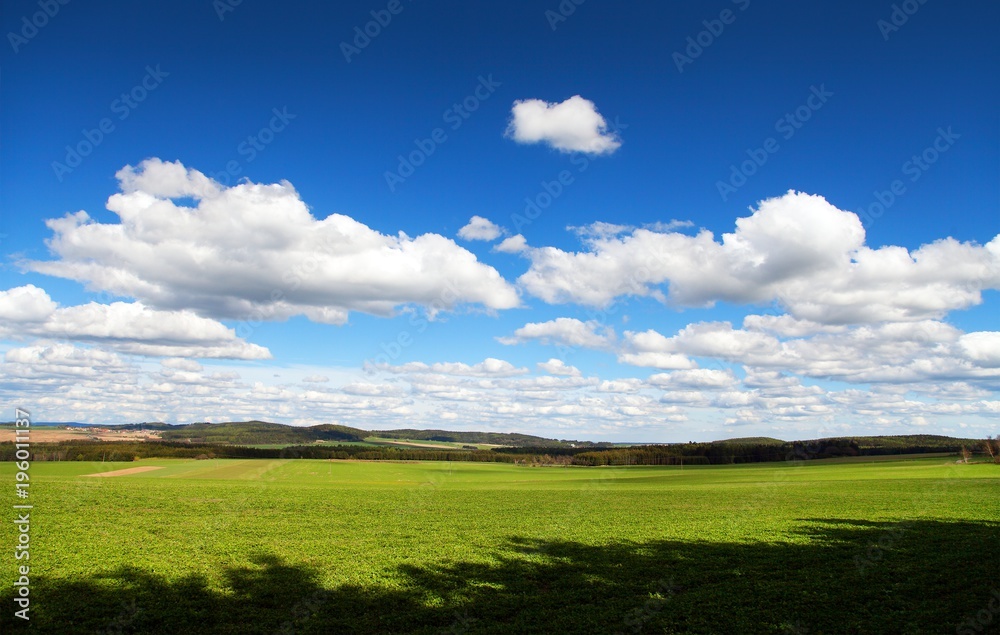Landscape with beautiful clouds on sky