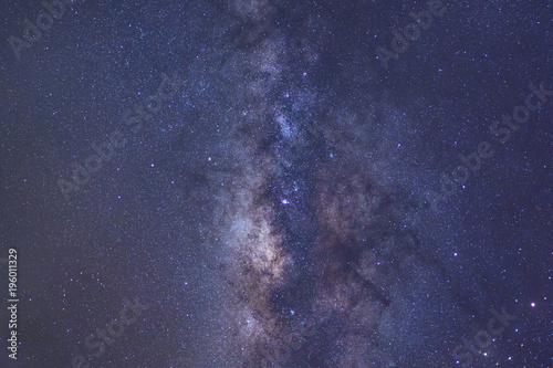 Clearly milky way galaxy with stars and space dust in the universe