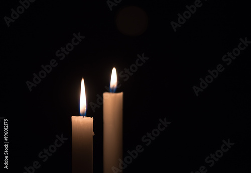 Candle Light on Black Background