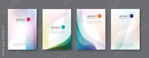 Set of abstract vector backgrounds with line waves.Vector illustration.