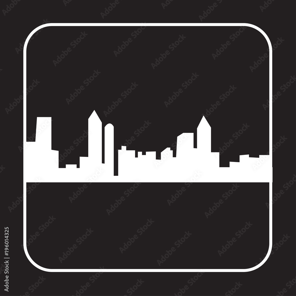 Fototapeta premium white atlanta silhouette on black background