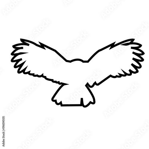 owl outline clip art on white background