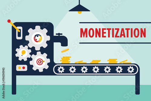 money machine monetization concept