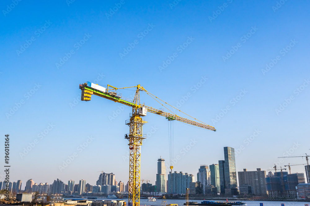 construciton site with blue sky