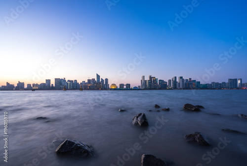 panoramic cityscpe in hangzhou china photo