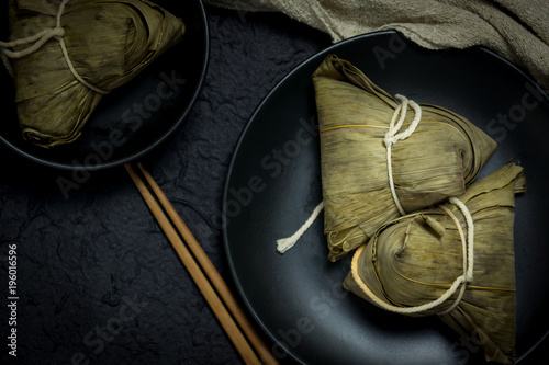 Zongzi or Traditional Chinese Sticky Rice Dumplings