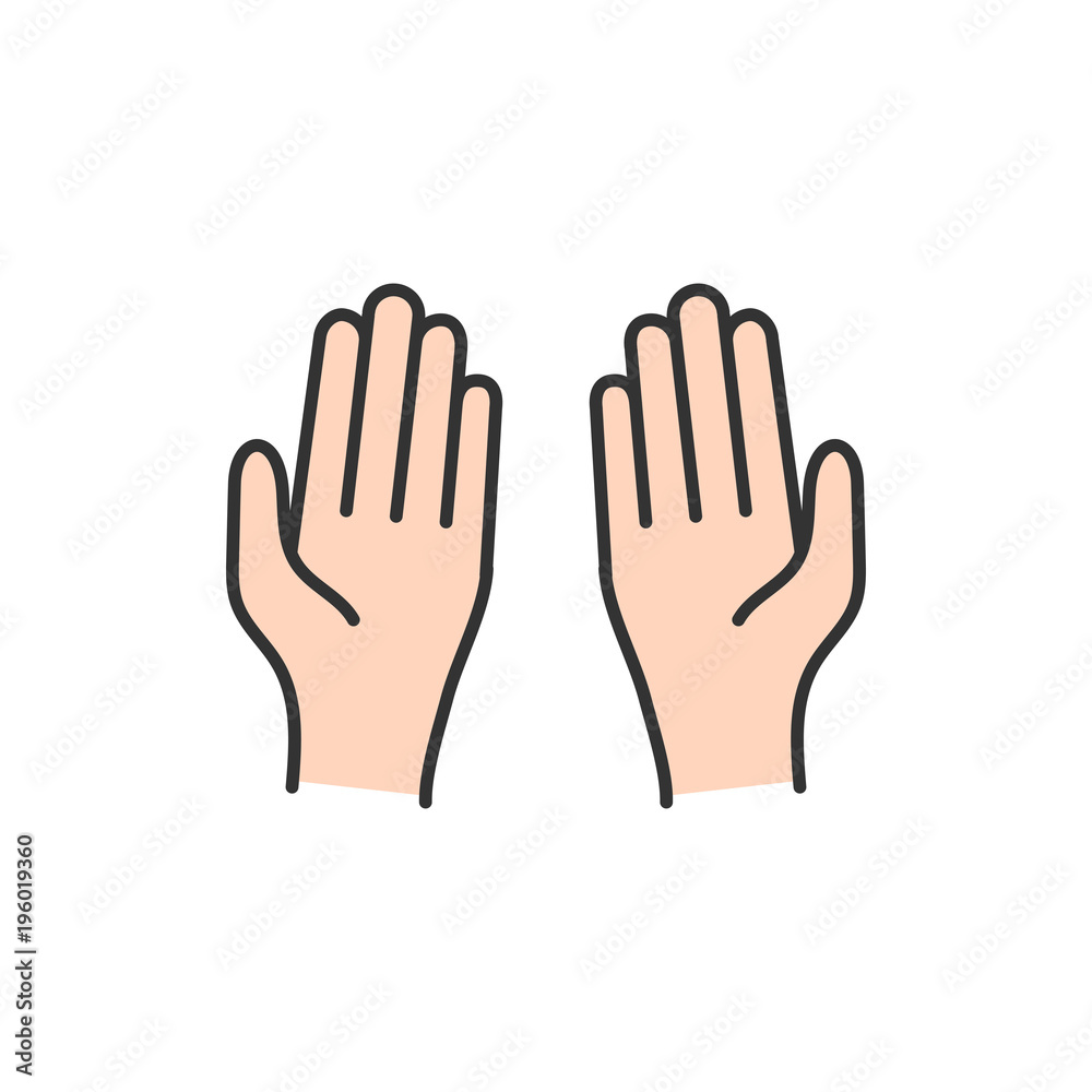 Islam prayer hands. Simple monoline icon style for muslim ramadan and eid al fitr celebration. Islam prayer hands. Simple monoline icon style for muslim ramadan and eid al fitr celebration.