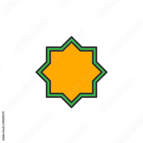 Islamic culture symbol. Simple monoline icon style for muslim ramadan and eid al fitr celebration.