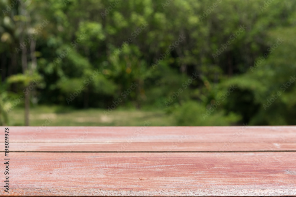 Fototapeta premium Wooden table with nature background