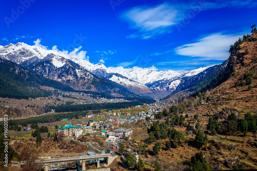 View of Manali situated at a height of 6260 feet above sea level,it is one of the most popular, beautiful and awe-inspiring hill stations in India