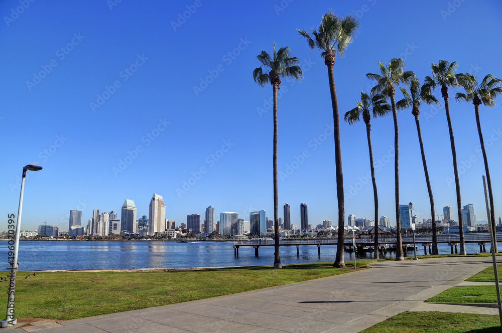 Fototapeta premium The San Diego, California skyline from Coronado Island.