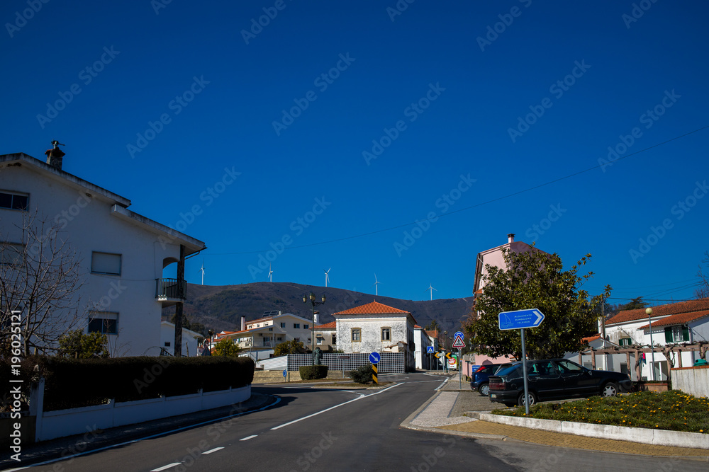 view on the street in village Castanheira da Pera, Portugal